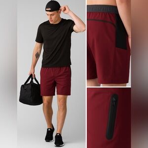 RBX Red and Black Athletic Shorts for Active Wear